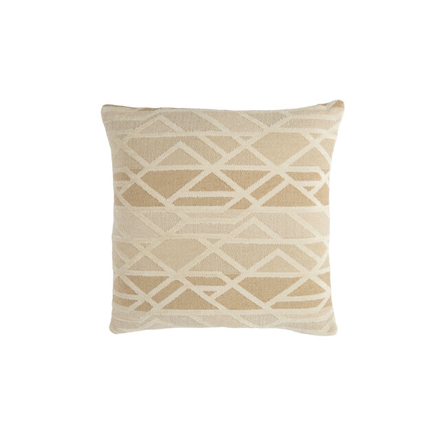Light & Living Kussen 45x45 cm FULDOS beige+crème veren gevuld