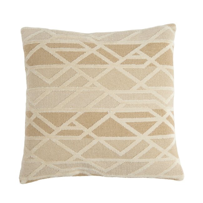Light & Living Kussen 45x45 cm FULDOS beige+crème veren gevuld