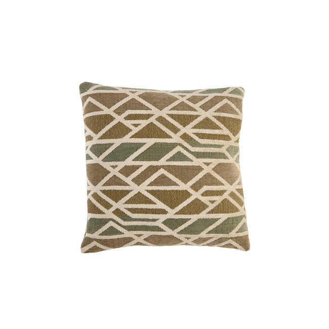 Light & Living Kussen 45x45 cm FULDOS mint groen+crème veren gevuld