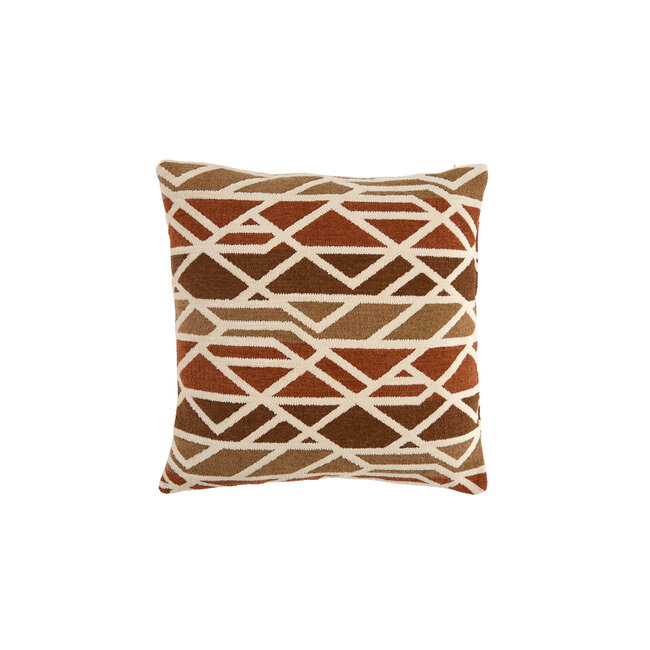 Light & Living Kussen 45x45 cm FULDOS terra+crème veren gevuld