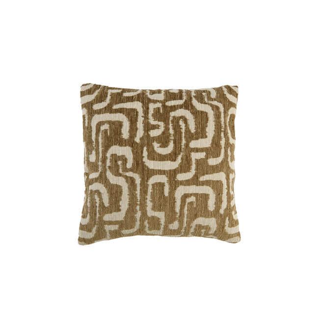 Light & Living Kussen 45x45 cm ALZEY groen-grijs+beige veren gevuld