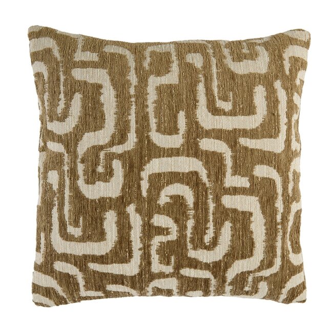 Light & Living Kussen 45x45 cm ALZEY groen-grijs+beige veren gevuld