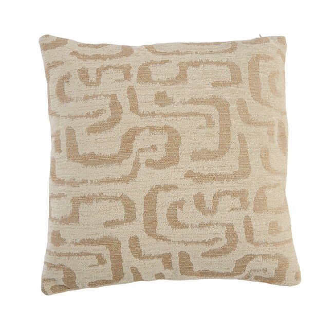 Light & Living Kussen 45x45 cm ALZEY beige+zand veren gevuld