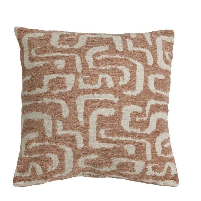 Light & Living Kussen 45x45 cm ALZEY terra+beige veren gevuld