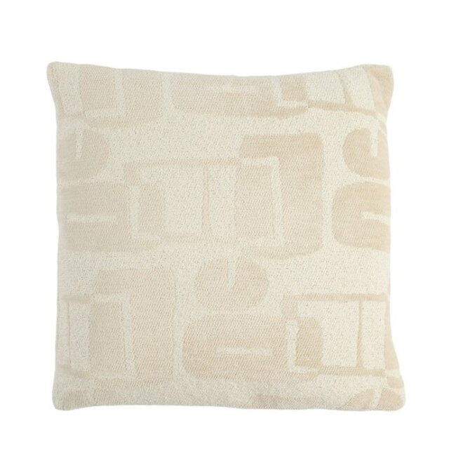 Light & Living Kussen 45x45 cm LYSS crème veren gevuld