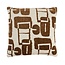 Light & Living Kussen 45x45 cm LYSS donker bruin+crème veren gevuld