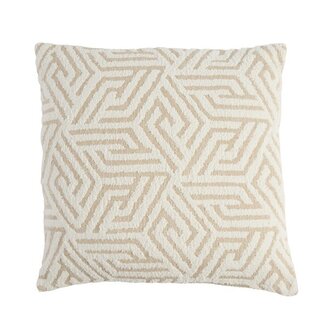 Light & Living Kussen 45x45 cm VEVEY beige+crème veren gevuld
