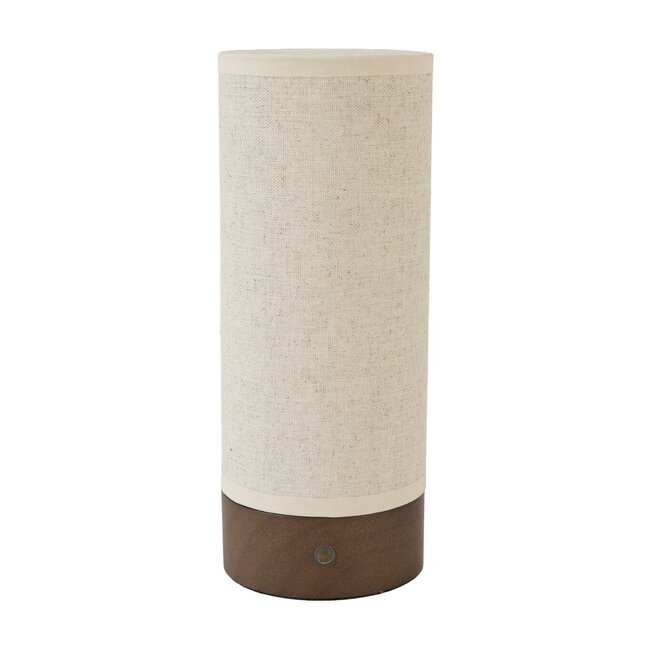 Light & Living Tafellamp LED Ø10x25 cm BRYLO linnen naturel+hout dnkr bruin