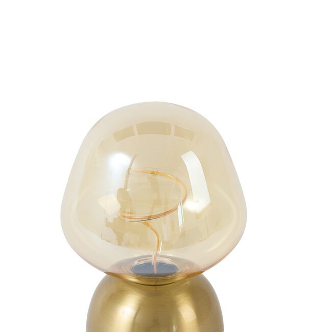 Light & Living Tafellamp LED Ø12,5x19,5 cm VAZYR goud+glas amber