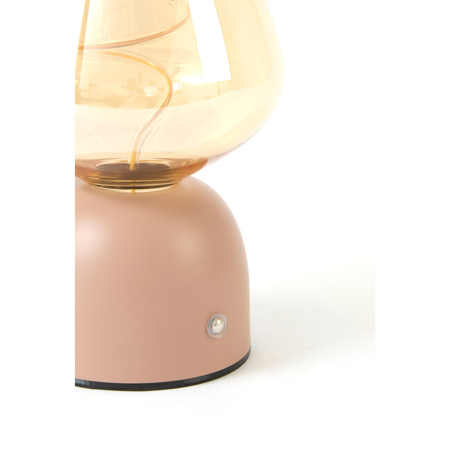 Light & Living Tafellamp LED Ø12,5x19,5 cm VAZYR terra+glas amber