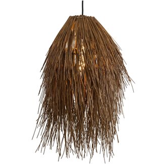 Light en Living Hanglamp Ø45x60 cm ARISCO rotan donker bruin
