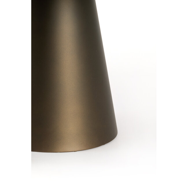 Light & Living Bijzettafel Ø58,5x37 cm JAY glans crème+mat bruin-brons