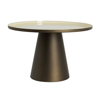 Light en Living Bijzettafel Ø58,5x37 cm JAY glans crème+mat bruin-brons