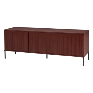 Woood New gravure tv meubel 150 cm grenen Bordeauxrood fsc]
