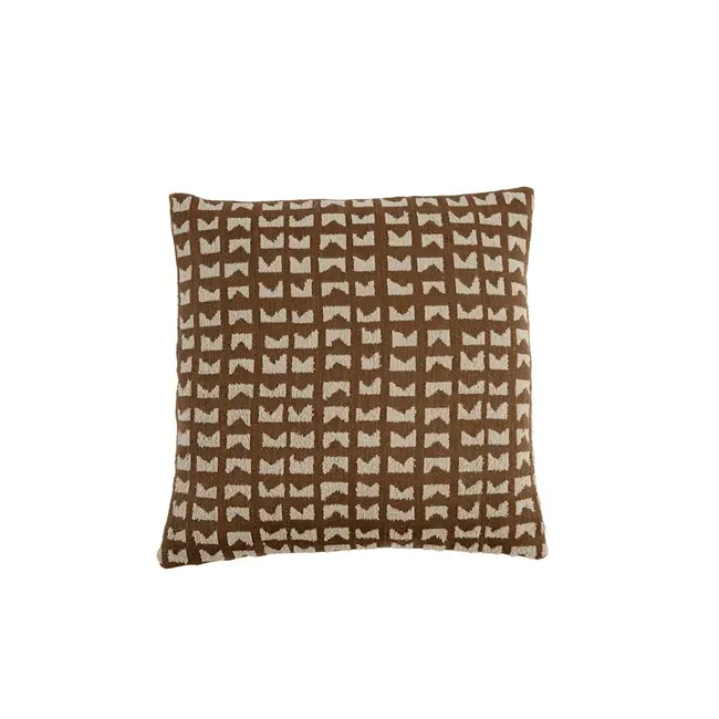Light & Living Kussen 45x45 cm SONTRA donker bruin+taupe veren gevuld