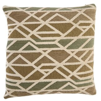 Light & Living Kussen 45x45 cm FULDOS mint groen+crème veren gevuld