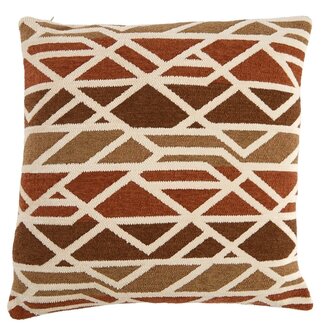 Light & Living Kussen 45x45 cm FULDOS terra+crème veren gevuld