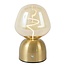 Light & Living Tafellamp LED Ø12,5x19,5 cm VAZYR goud+glas amber