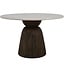 Light & Living Eettafel Ø120x76 cm SOY marmer zand+mango hout choco bruin