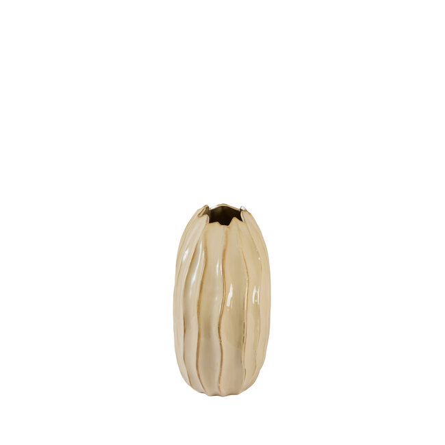 Light & Living Vaas deco 41x20x42 cm PODURI keramiek licht bruin