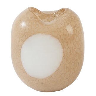 Light en Living Vaas 19,5x14x21,5 cm SYLMA glas beige+crème