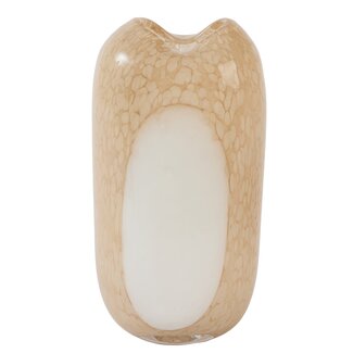 Light & Living Vaas 17,5x12,5x31,5 cm SYLMA glas beige+crème