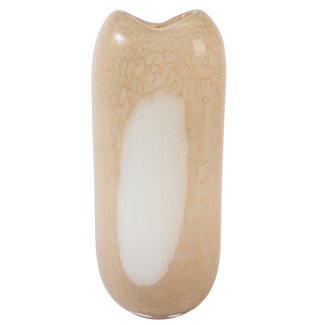 Light en Living Vaas 16x12,5x36,5 cm SYLMA glas beige+crème