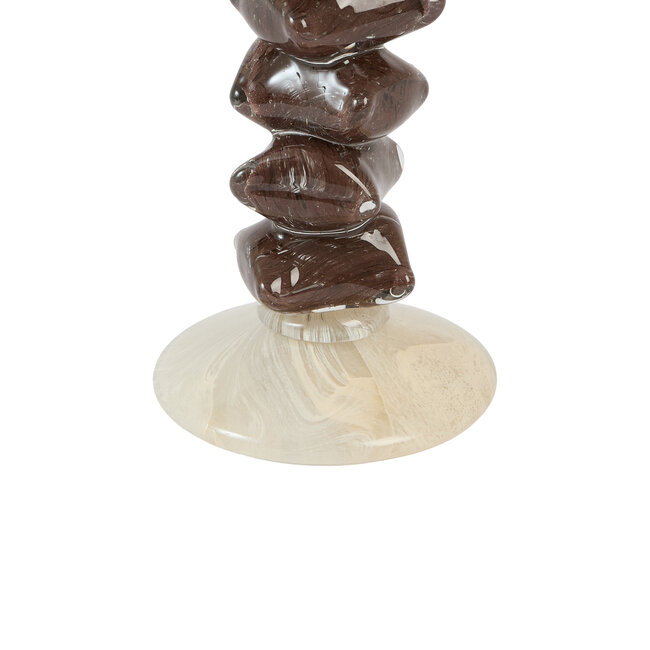 Light & Living Kandelaar Ø11,5x35 cm ESTINA crème+donker bruin