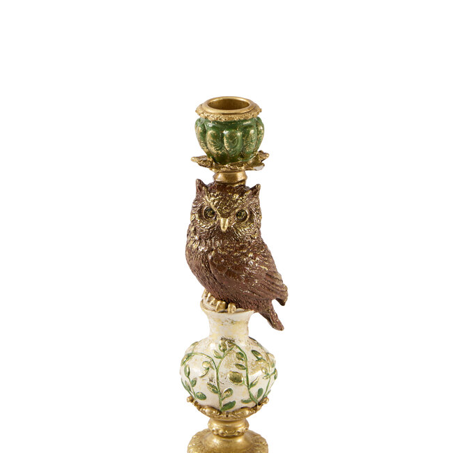 Light & Living Kandelaar Ø9x26 cm OWL groen+goud