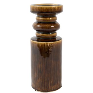 Light en Living Kandelaar Ø11,5x29,5 cm CEROU keramiek donker bruin
