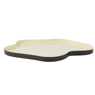 Light en Living Schaal Ø40x2 cm PEDRIO glans crème+mat bruin-brons