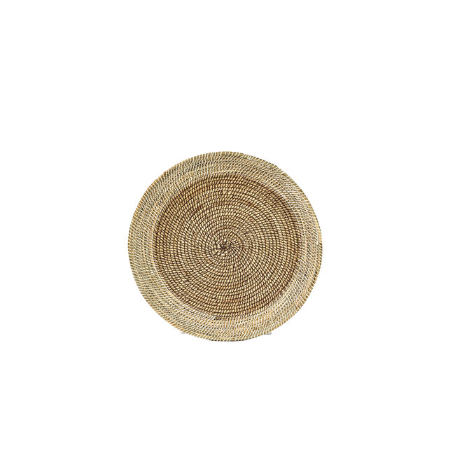 Light & Living Schaal/wandorn S/2 Ø40x4,5+Ø50x6 cm BURICA zeegras nat+crème