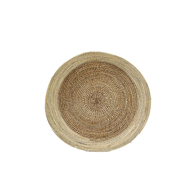 Light & Living Schaal/wandorn S/2 Ø40x4,5+Ø50x6 cm BURICA zeegras nat+crème