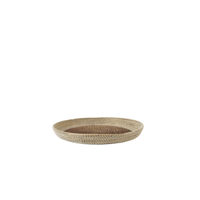 Light & Living Schaal/wandorn S/2 Ø40x4,5+Ø50x6 cm BURICA zeegras nat+crème