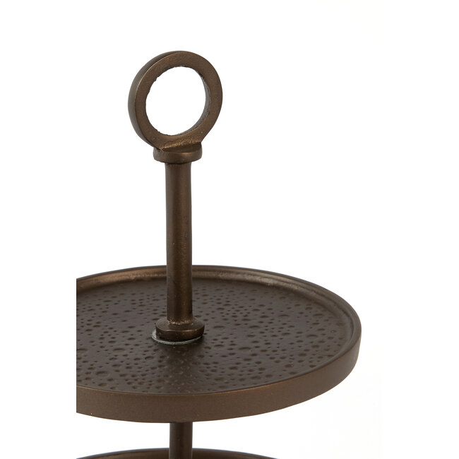 Light & Living Etagère 2 laags Ø24x37 cm LUTEK mat bruin-brons