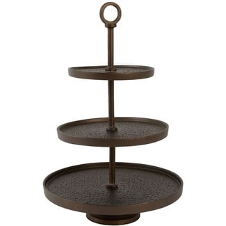 Light & Living Etagère 3 laags Ø32x48 cm LUTEK mat bruin-brons