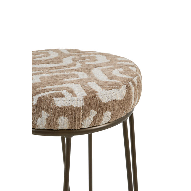 Light & Living Barkruk Ø41x73 cm ALICE groen-grijs+beige+bruin-brons
