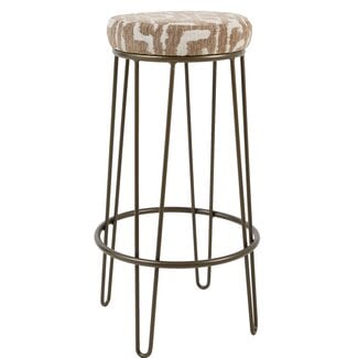 Light & Living Barkruk Ø41x73 cm ALICE groen-grijs+beige+bruin-brons
