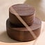Light & Living Deco box Ø14x7 cm METETI hout mat donker bruin