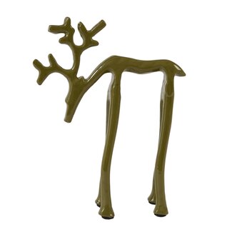 Light en Living Ornament 15x6x20 cm DEER glans olijf groen