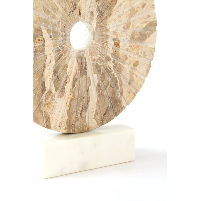 Light & Living Ornament op voet 25,5x6,5x30 cm SEV marmer taupe+marmer wit
