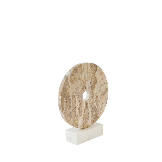 Light & Living Ornament op voet 25,5x6,5x30 cm SEV marmer taupe+marmer wit