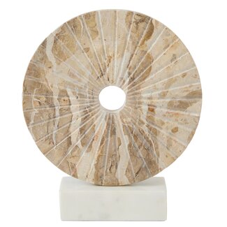 Light en Living Ornament op voet 25,5x6,5x30 cm SEV marmer taupe+marmer wit