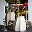 Light en Living Vaas deco Ø16x16 cm OLITE bamboo creme + donkerbruin