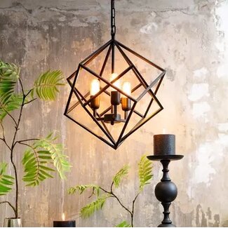 Light en Living Hanglamp DRIZELLA - Ø46x56cm - Zwart