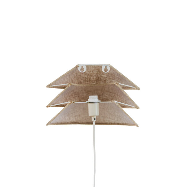 Light en Living Wandlamp E14 28x14x19 cm WARIDO linnen naturel