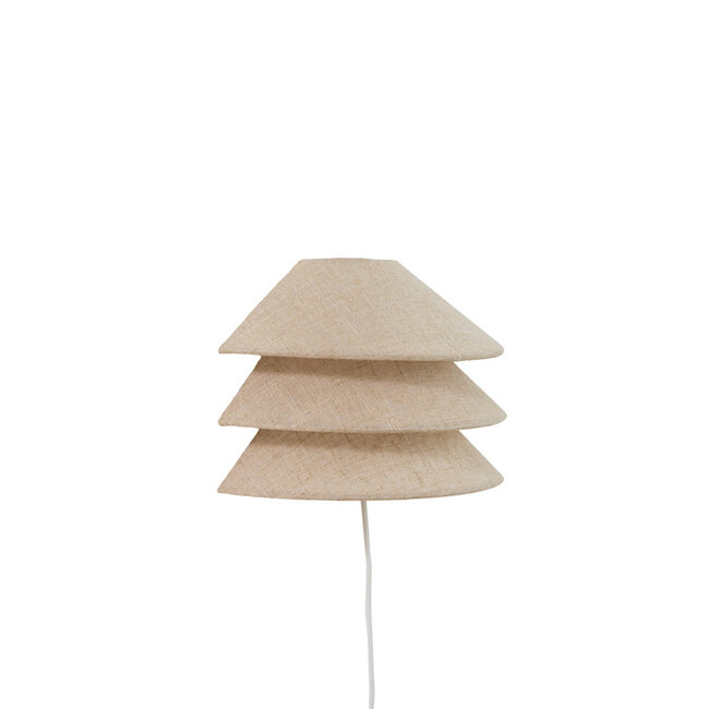 Light en Living Wandlamp E14 28x14x19 cm WARIDO linnen naturel