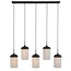 Light en Living Hanglamp 5L 117x10x27 cm DANIA houtprint donkerbruin+touw crème