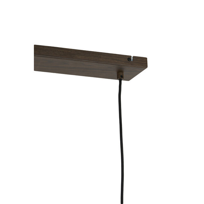 Light en Living Hanglamp 5L 117x10x27 cm DANIA houtprint donkerbruin+touw crème