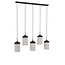 Light en Living Hanglamp 5L 117x10x27 cm DANIA houtprint donkerbruin+touw crème